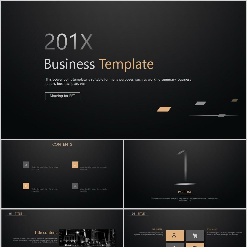 【免费】黑色高级感商业通用PPT模板